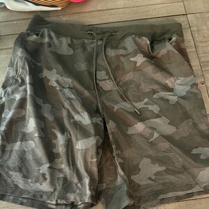 lululemon athletica Camo Athletic Shorts - Green and Gray
